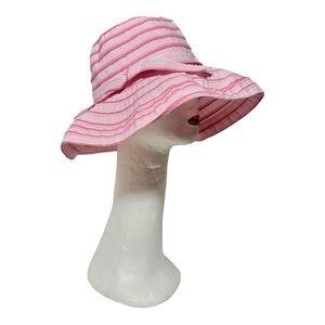 NWOT Romantic Pink Striped Sun Hat
